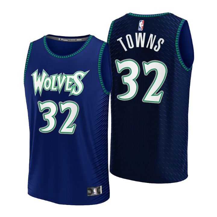 2021-22 Minnesota Timberwolves Karl-anthony Towns Replica Basketball Jersey City