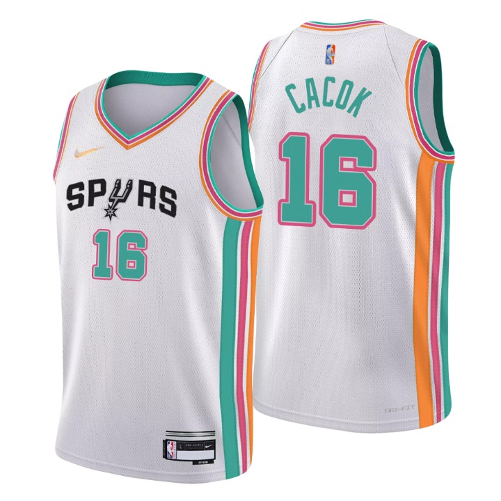 2021-22 San Antonio Spurs Devontae Cacok City 75th Anniversary Basketball Jersey