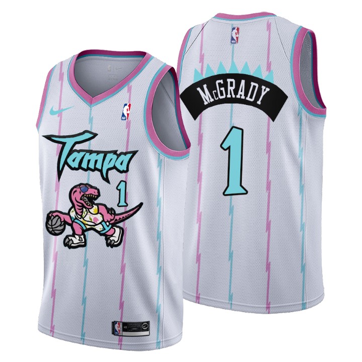 2021 Toronto Raptors Tampa City #1 Tracy Mcgrady Jersey White