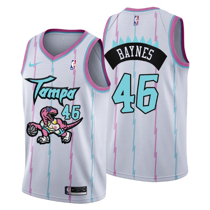 2021 Toronto Raptors Tampa City #46 Aron Baynes Basketball Jersey White