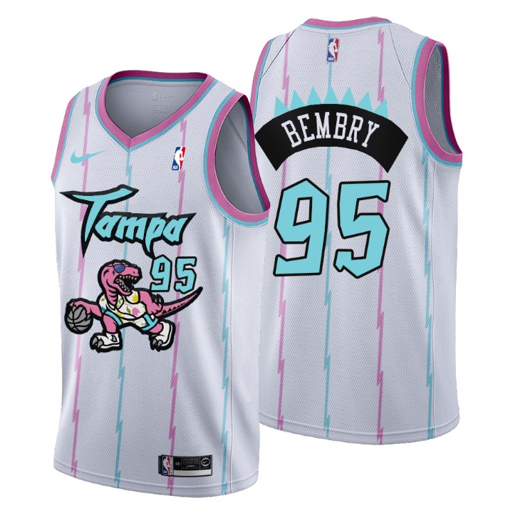2021 Toronto Raptors Tampa City #95 Deandre' Bembry Basketball Jersey White