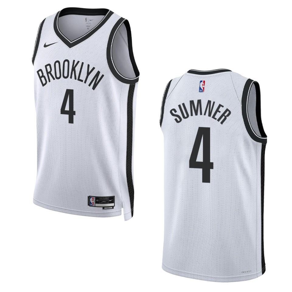 2022-23 Association Edition Brooklyn Nets Edmond Sumner White Swingman Basketball Jersey