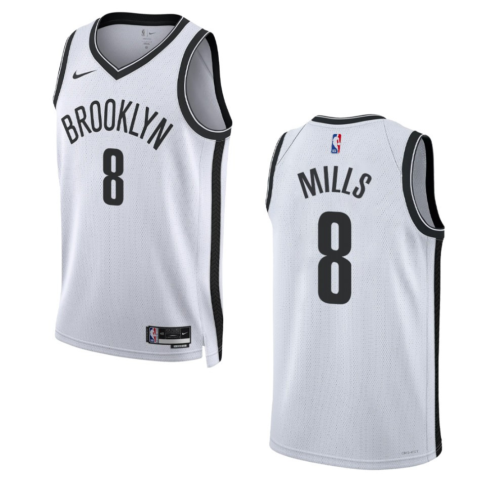 2022-23 Association Edition Brooklyn Nets Patty Mills White Swingman Basketball Jersey