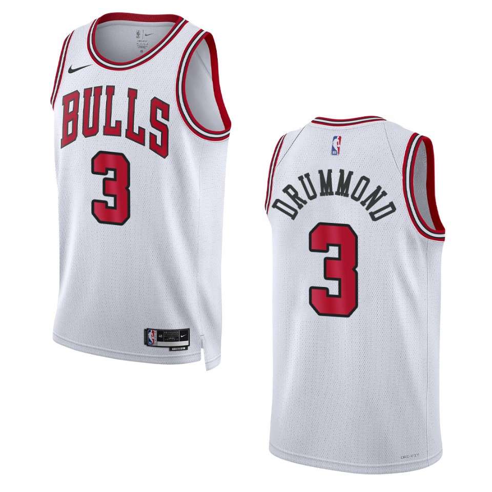 2022-23 Association Edition Chicago Bulls Andre Drummond White Swingman Basketball Jersey