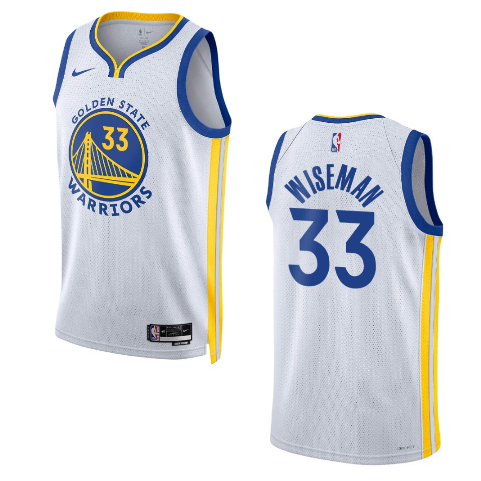2022-23 Association Edition Golden State Warriors James Wiseman White Swingman Basketball Jersey