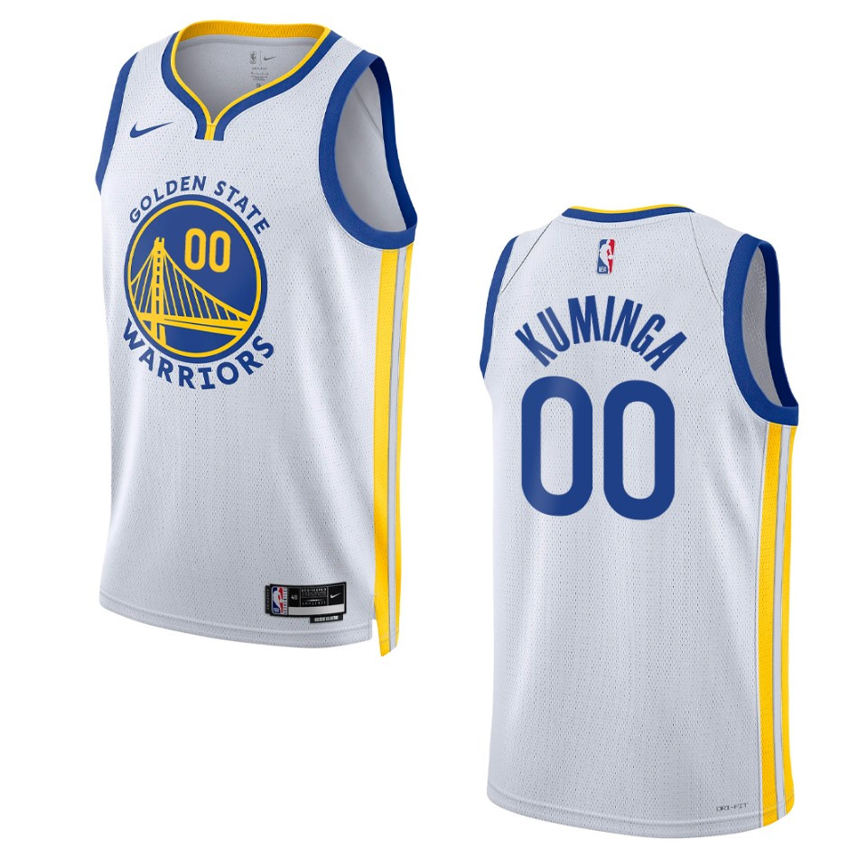 2022-23 Association Edition Golden State Warriors Jonathan Kuminga White Swingman Basketball Jersey