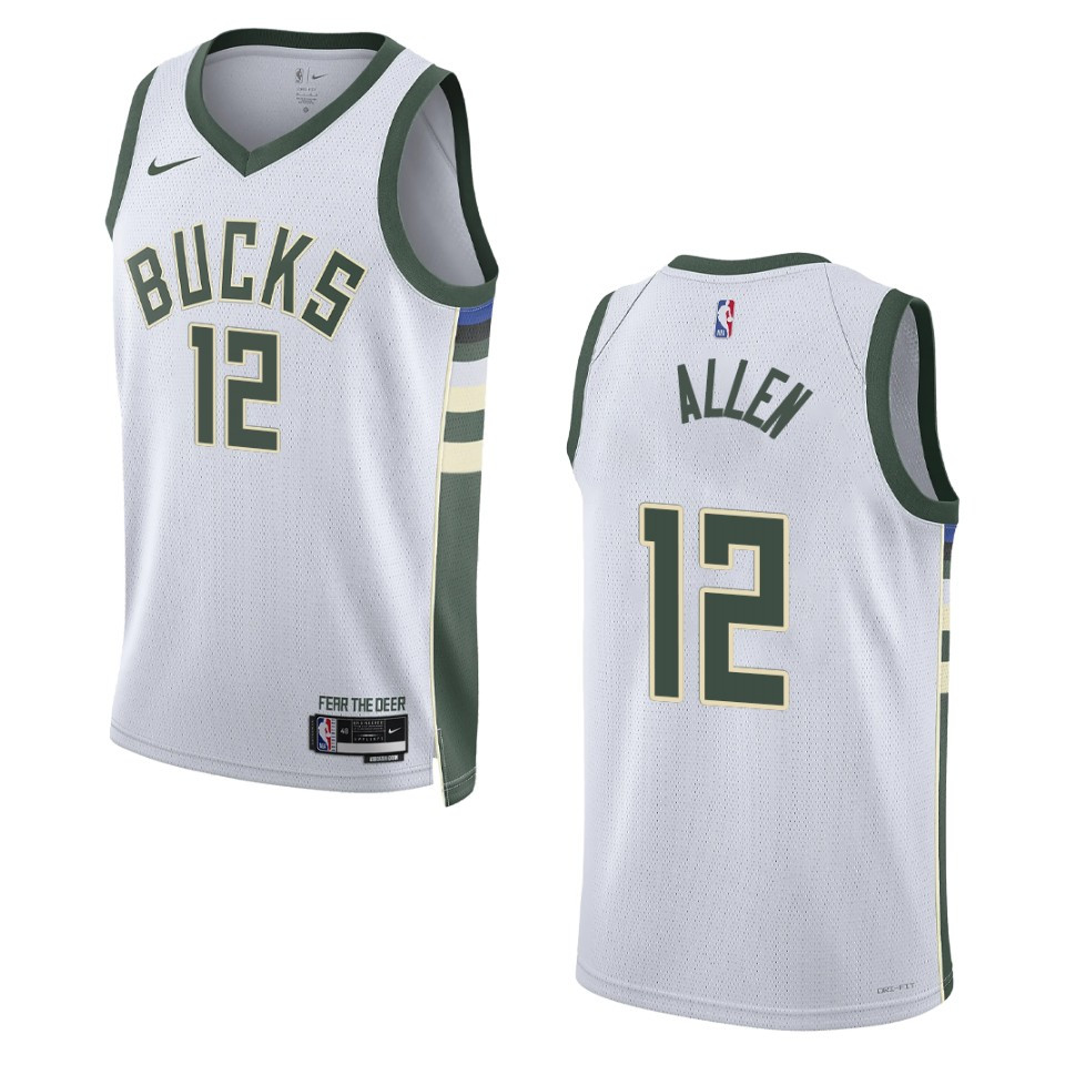 2022-23 Association Edition Milwaukee Bucks Grayson Allen White Swingman Basketball Jersey