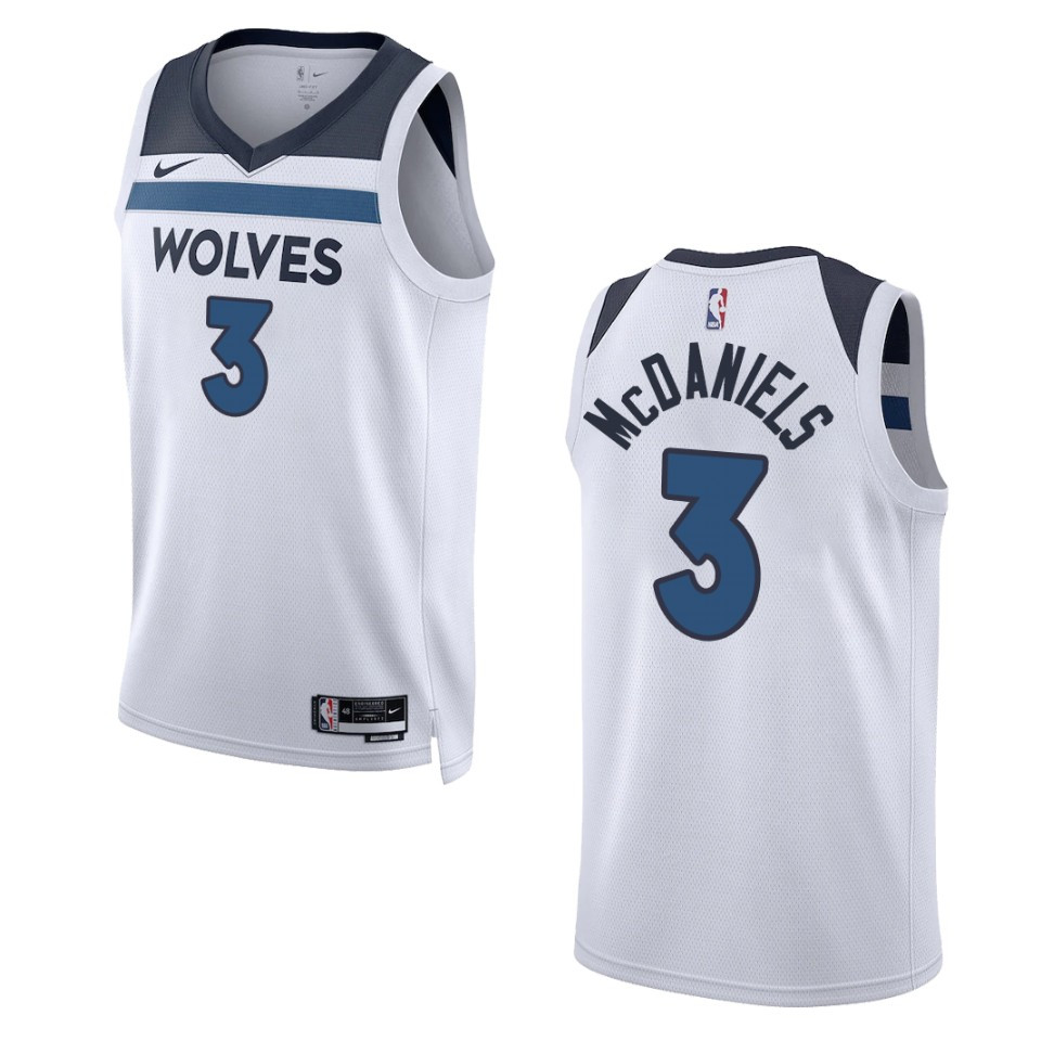 2022-23 Association Edition Minnesota Timberwolves Jaden Mcdaniels White Swingman Basketball Jersey