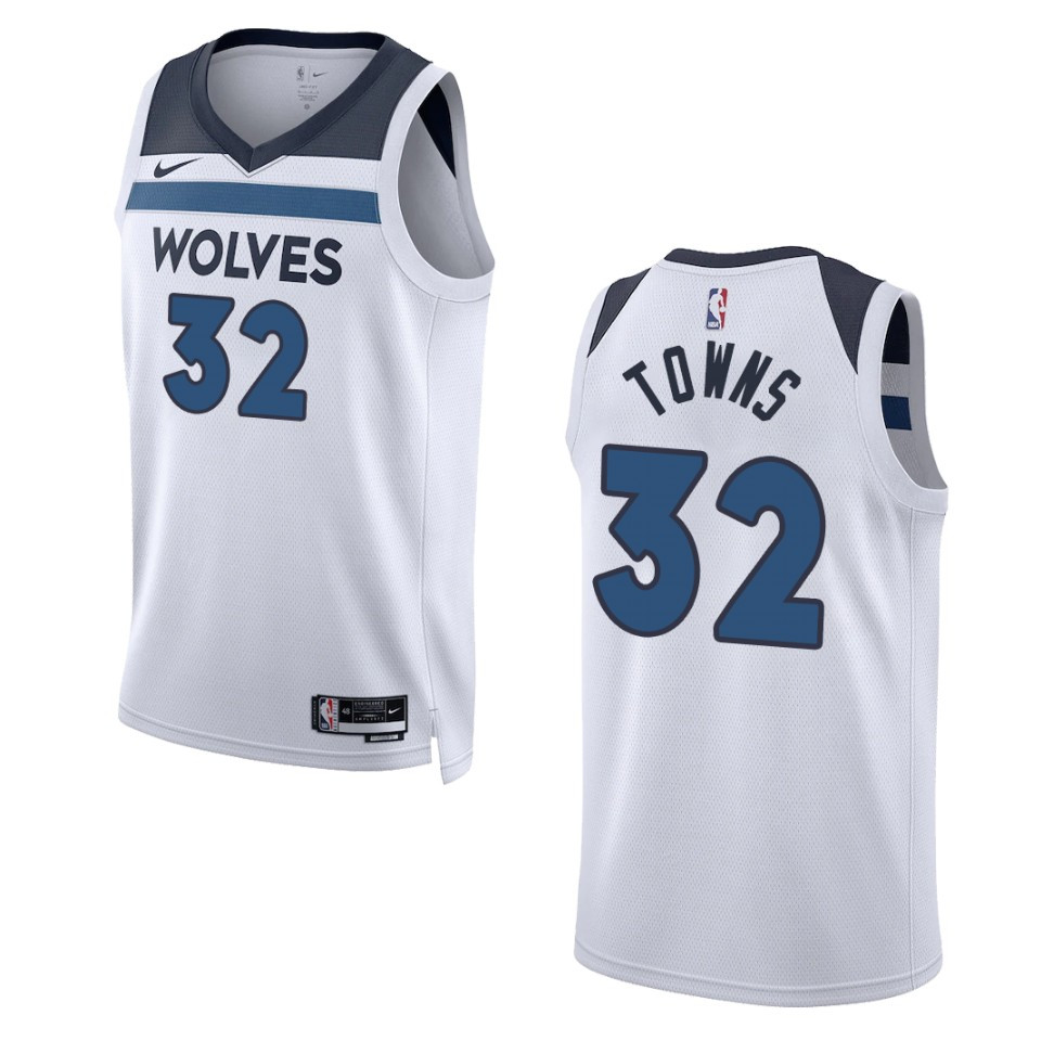 2022-23 Association Edition Minnesota Timberwolves Karl-anthony Towns White Swingman Basketball Jersey