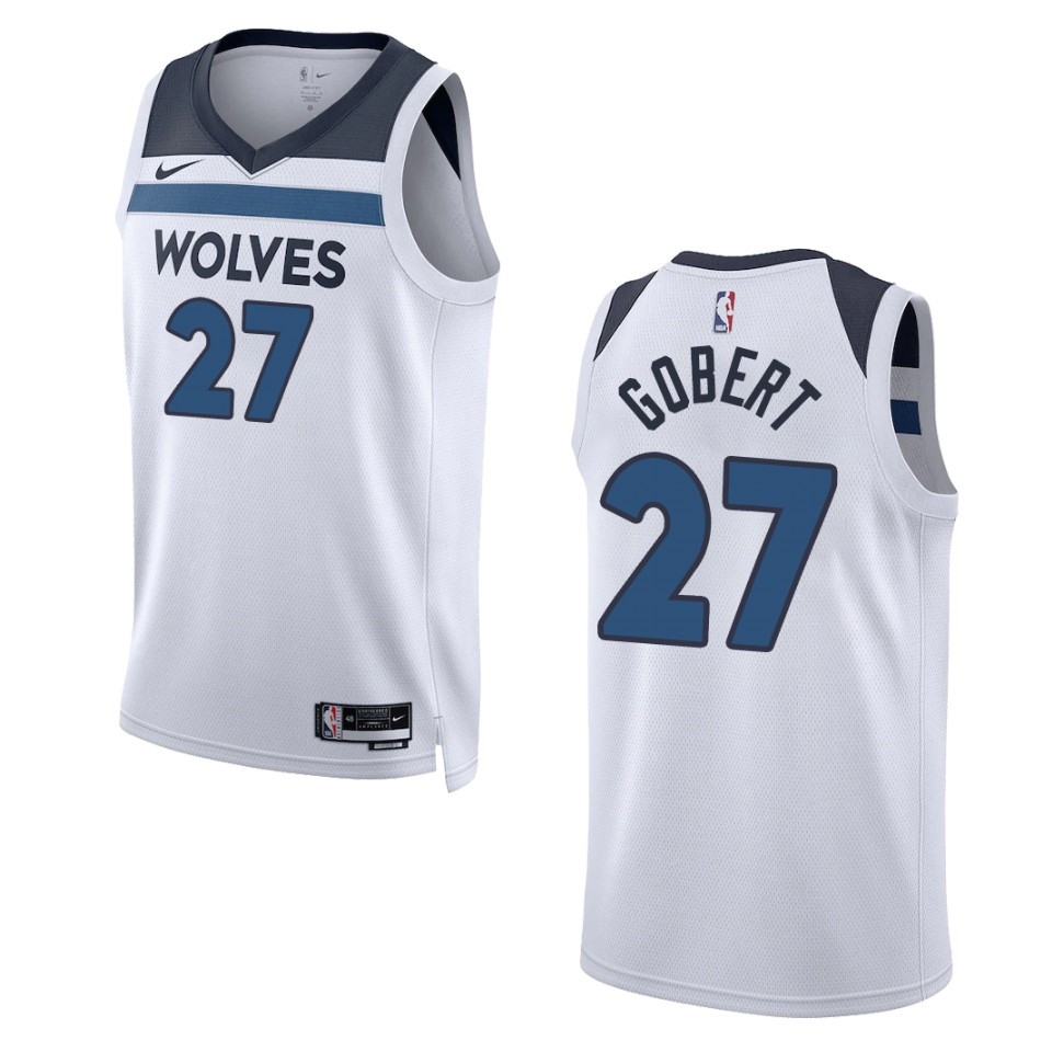 2022-23 Association Edition Minnesota Timberwolves Rudy Gobert White Swingman Basketball Jersey