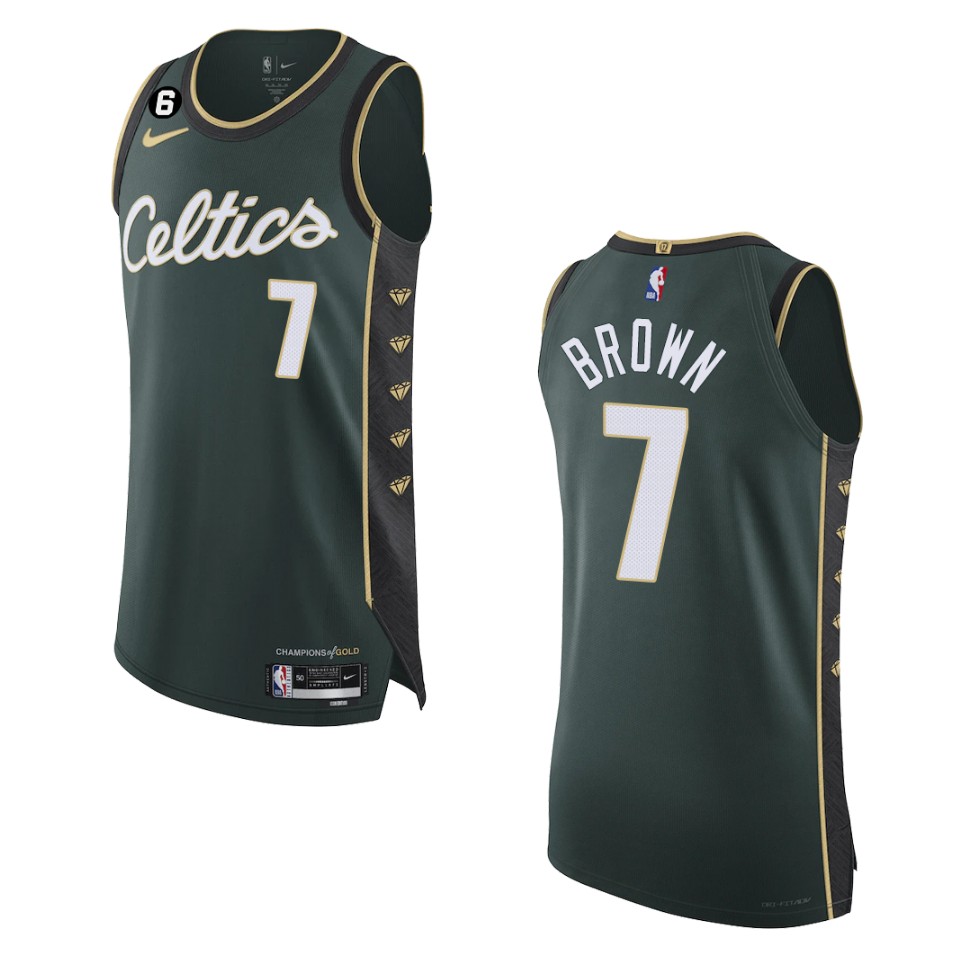 2022-23 City Edition Boston Celtics Jaylen Brown Green Basketball Jersey