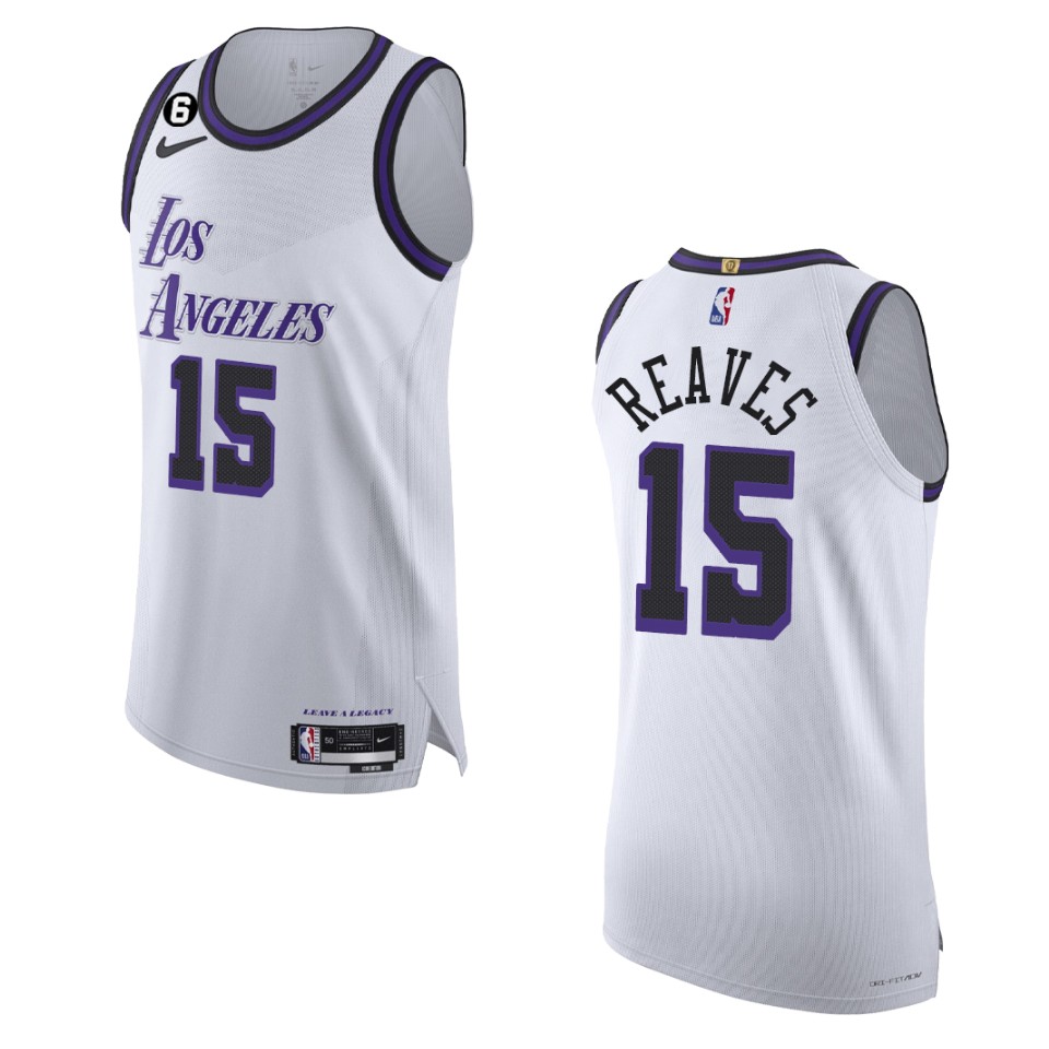 2022-23 City Edition Los Angeles Lakers Austin Reaves White Basketball Jersey