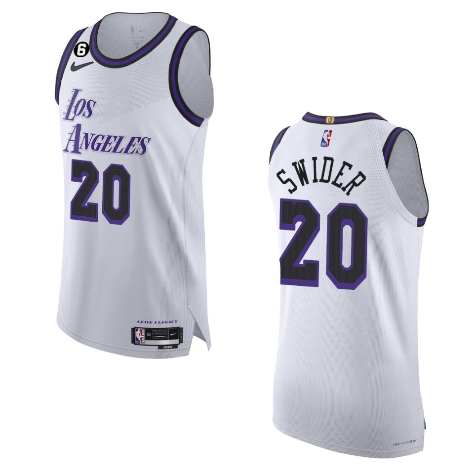 2022-23 City Edition Los Angeles Lakers Cole Swider White Basketball Jersey