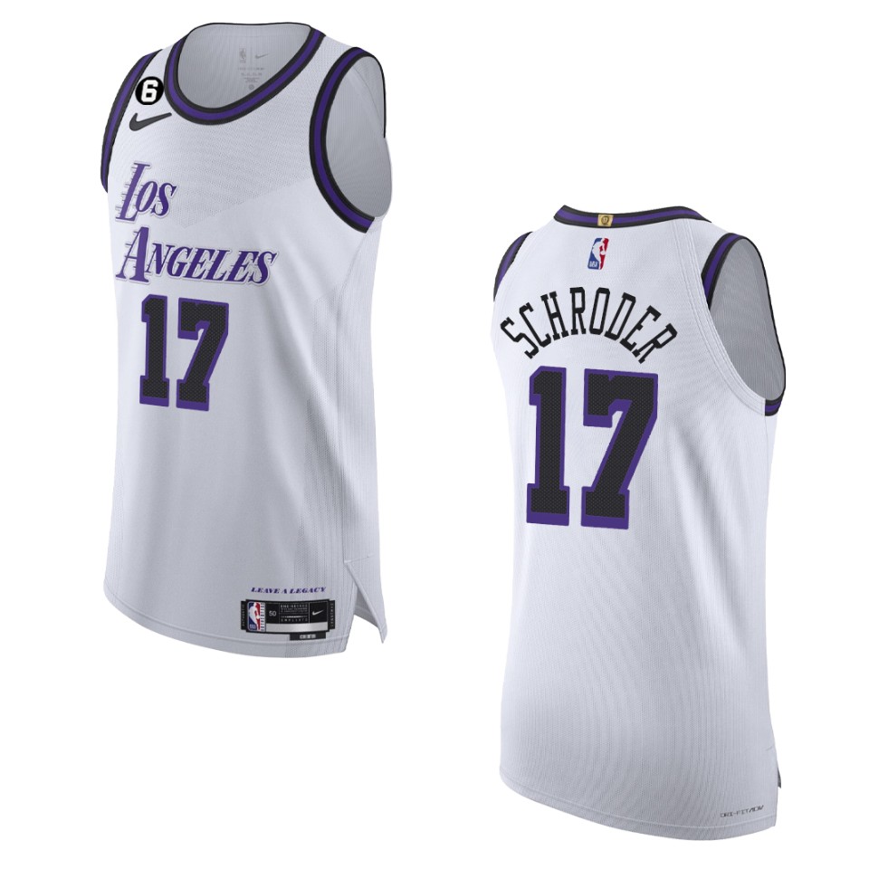 2022-23 City Edition Los Angeles Lakers Dennis Schroder White Basketball Jersey