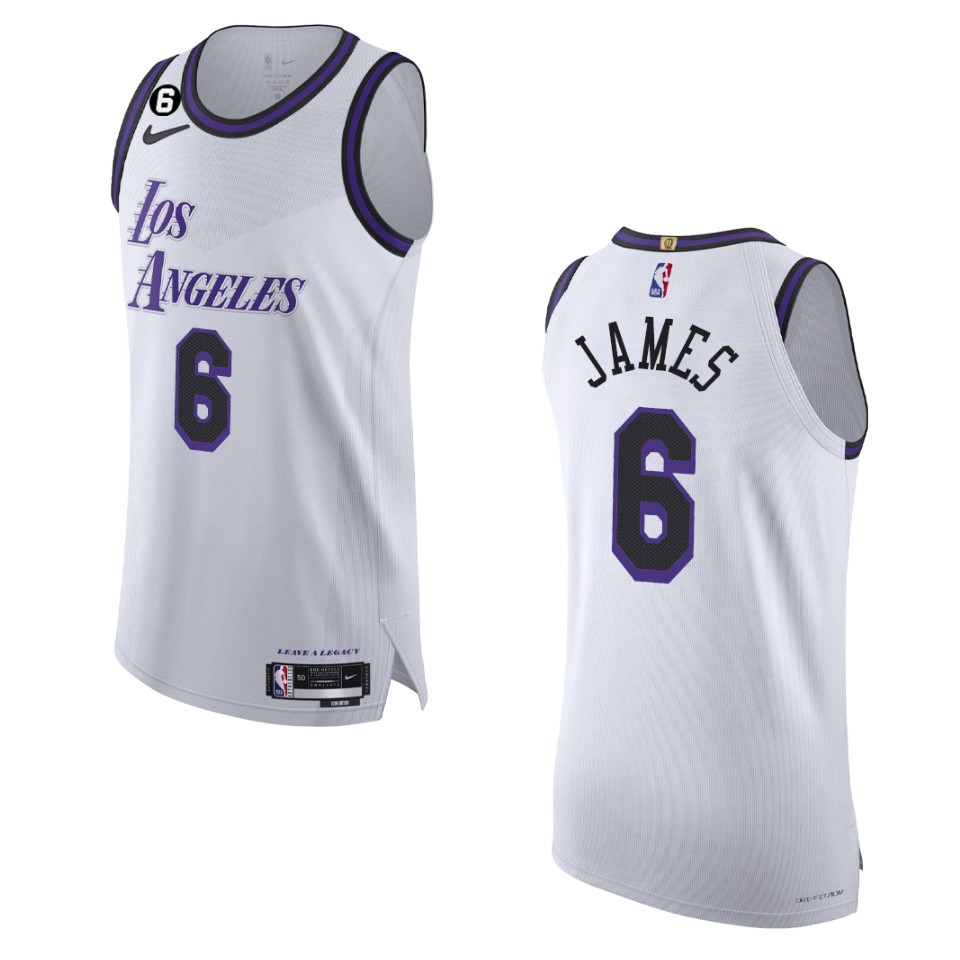2022-23 City Edition Los Angeles Lakers Lebron James White Basketball Jersey