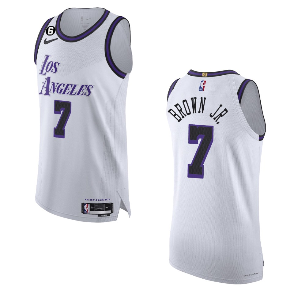 2022-23 City Edition Los Angeles Lakers Troy Brown Jr. White Basketball Jersey