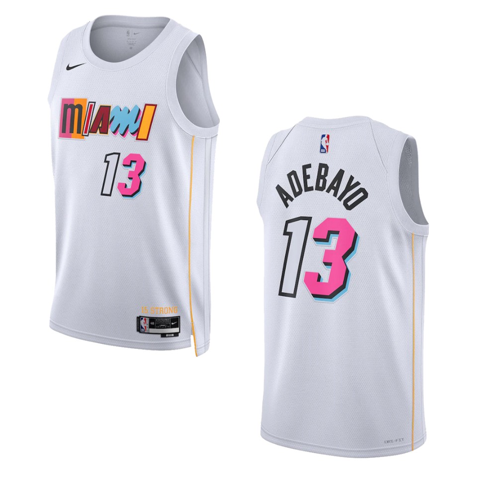 2022-23 City Edition Miami Heat Bam Adebayo White Swingman Basketball Jersey