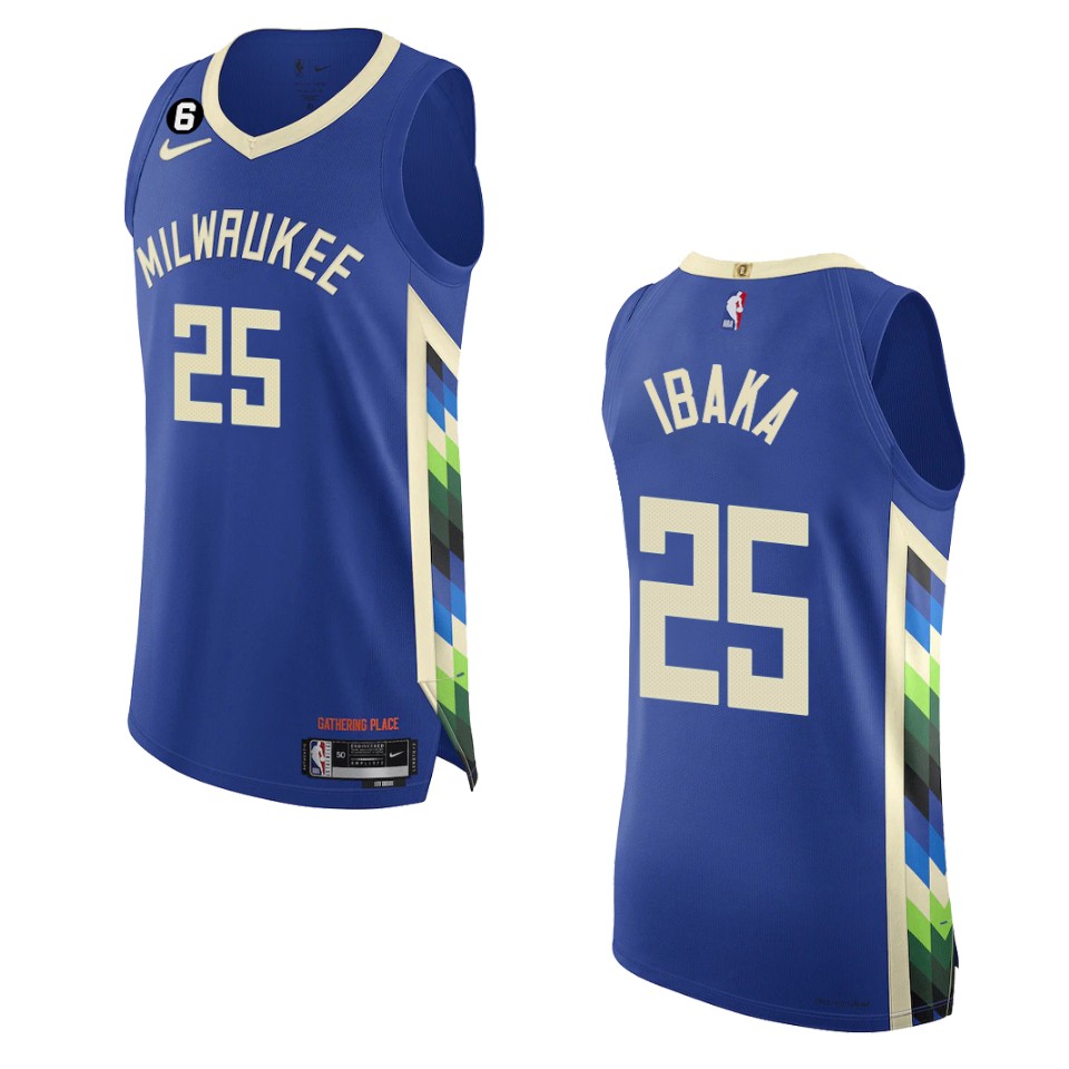 2022-23 City Edition Milwaukee Bucks Serge Ibaka Royal Basketball Jersey