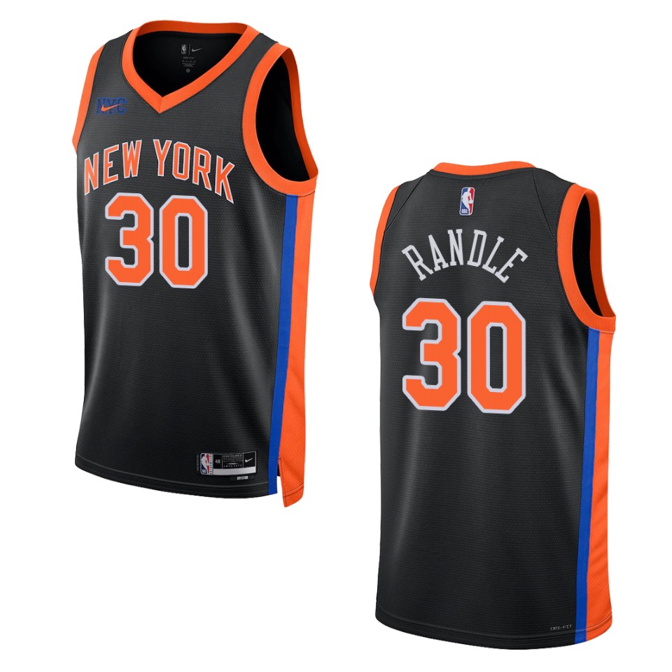 2022-23 City Edition New York Knicks Julius Randle Black Swingman Basketball Jersey