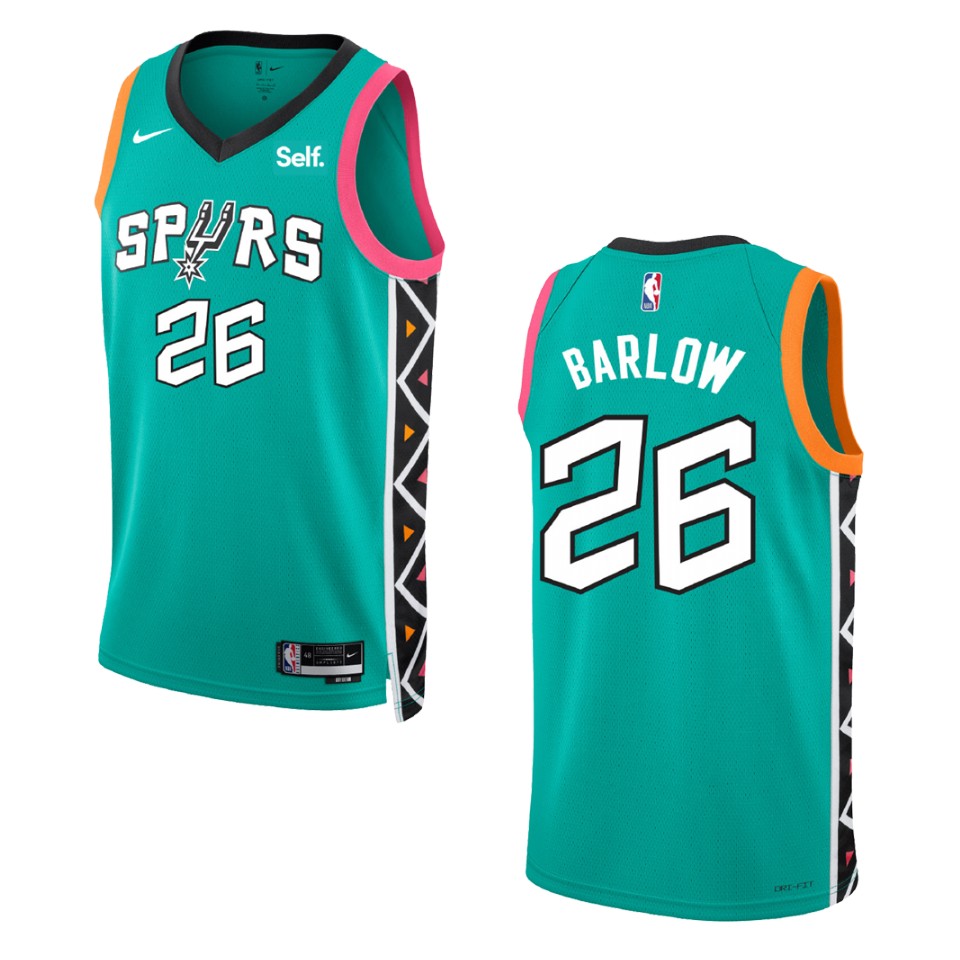 2022-23 City Edition San Antonio Spurs Dominick Barlow Turquoise Swingman Jersey