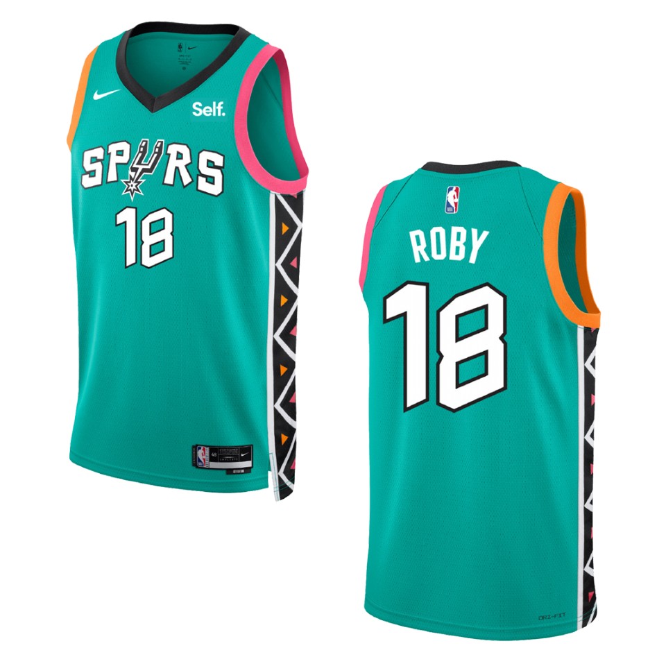 2022-23 City Edition San Antonio Spurs Isaiah Roby Turquoise Swingman Basketball Jersey