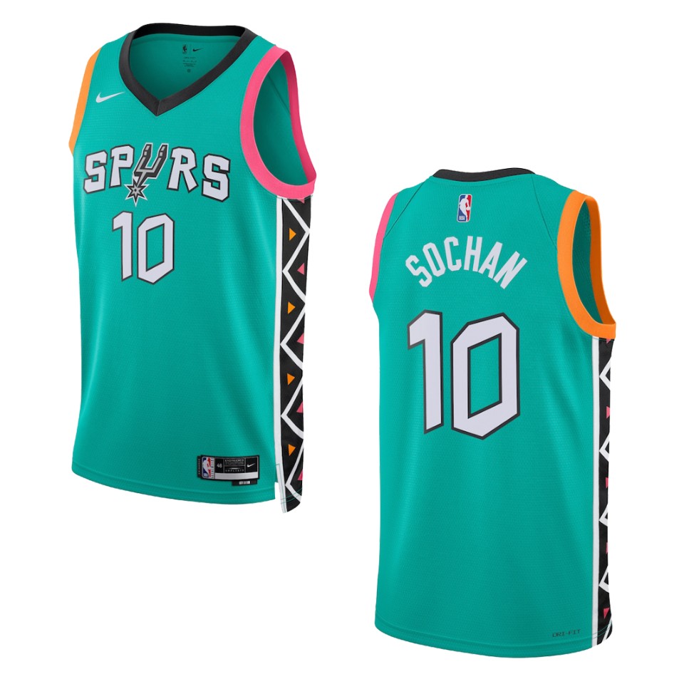 2022-23 City Edition San Antonio Spurs Jeremy Sochan Turquoise Swingman Basketball Jersey
