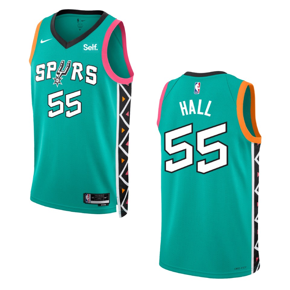 2022-23 City Edition San Antonio Spurs Jordan Hall Turquoise Swingman Basketball Jersey