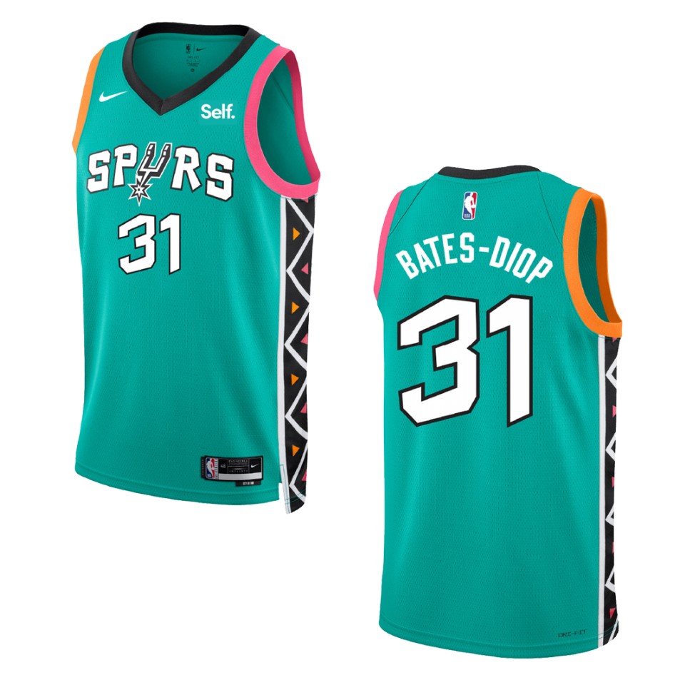 2022-23 City Edition San Antonio Spurs Keita Bates-diop Turquoise Swingman Basketball Jersey