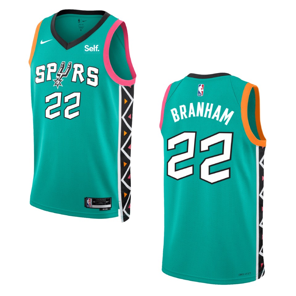 2022-23 City Edition San Antonio Spurs Malaki Branham Turquoise Swingman Basketball Jersey