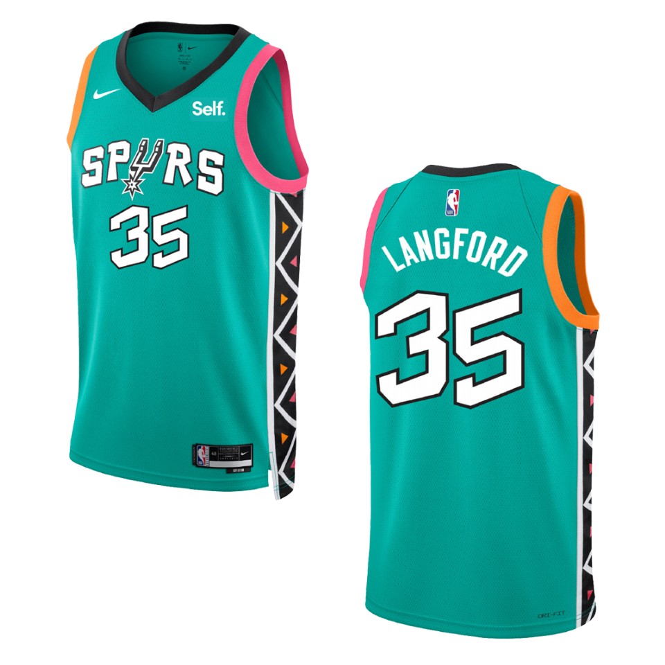 2022-23 City Edition San Antonio Spurs Romeo Langford Turquoise Swingman Basketball Jersey