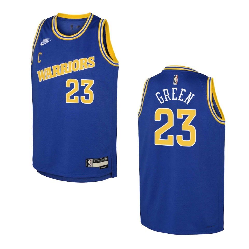 2022-23 Golden State Warriors Youth Classic Edition Draymond Green Blue Basketball Jersey