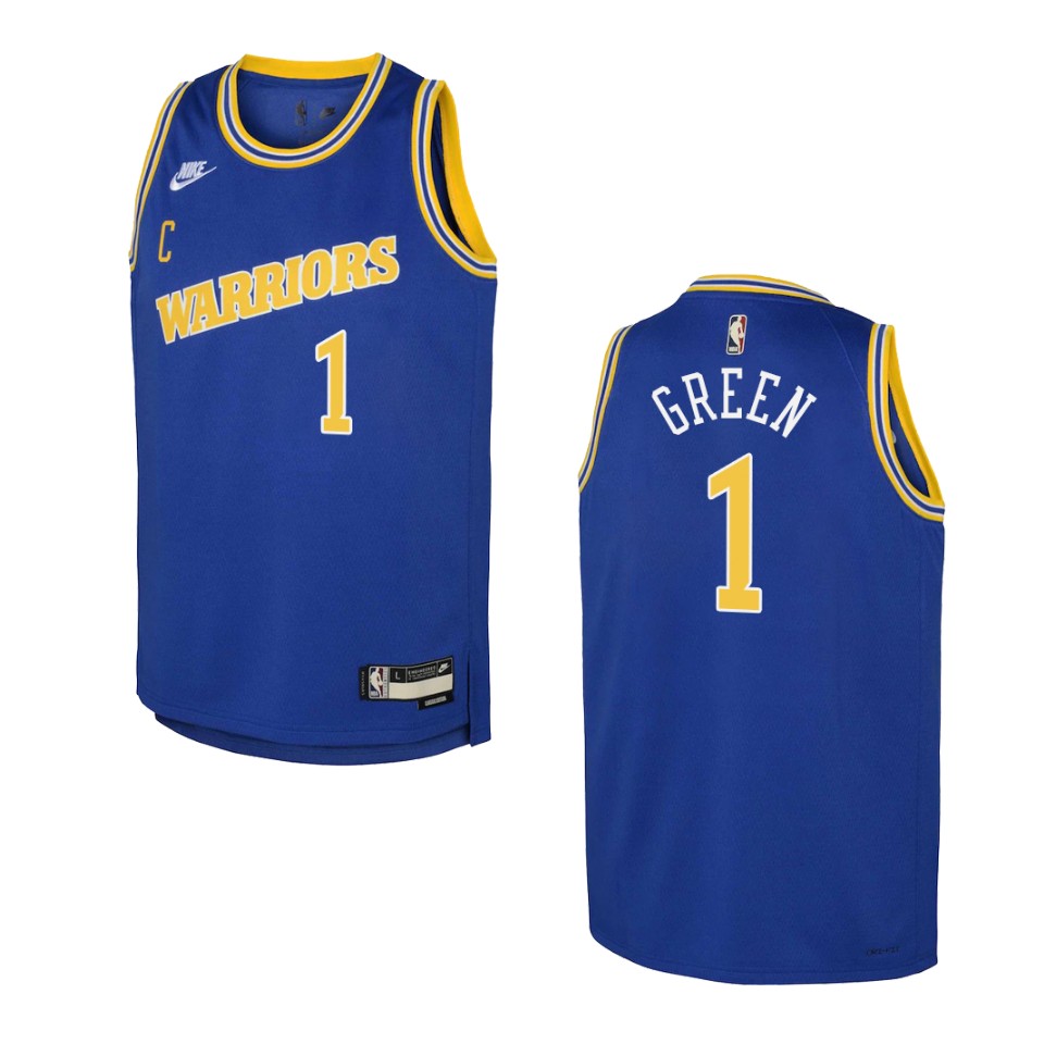 2022-23 Golden State Warriors Youth Classic Edition Jamychal Green Blue Basketball Jersey