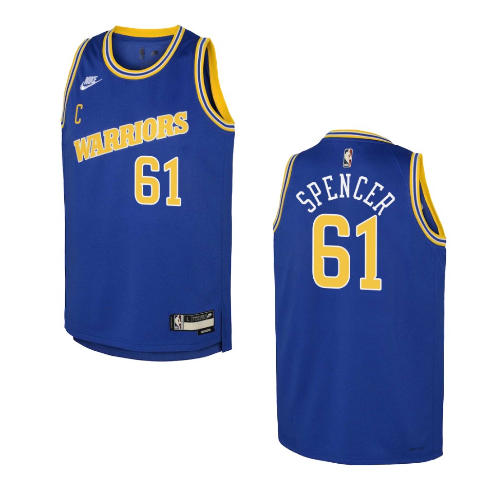 2022-23 Golden State Warriors Youth Classic Edition Pat Spencer Blue Basketball Jersey