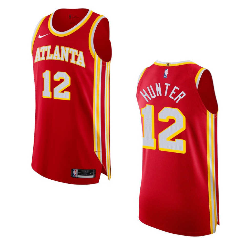 2022-23 Icon Edition Atlanta Hawks De'andre Hunter Red Basketball Jersey