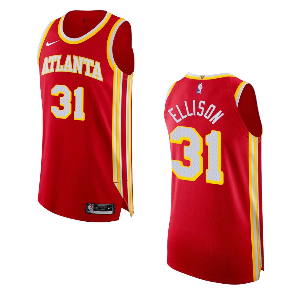 2022-23 Icon Edition Atlanta Hawks Malik Ellison Red Basketball Jersey