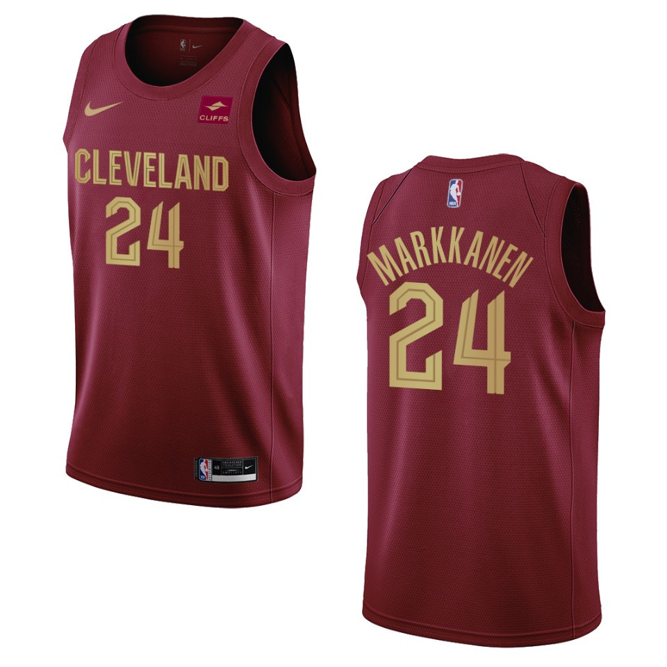 2022-23 Icon Edition Cleveland Cavaliers Lauri Markkanen Wine Swingman Basketball Jersey