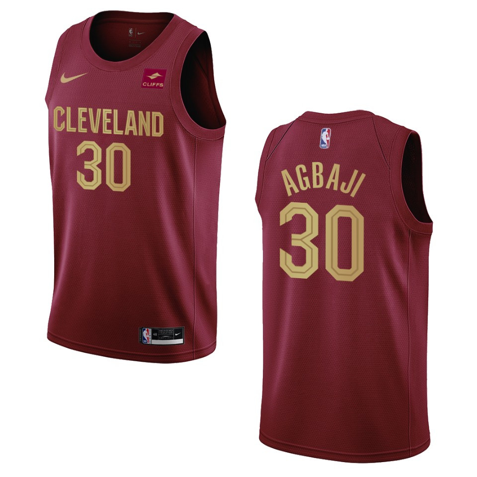 2022-23 Icon Edition Cleveland Cavaliers Ochai Agbaji Wine Swingman Basketball Jersey