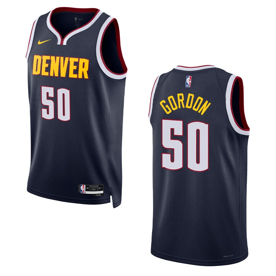 2022-23 Icon Edition Denver Nuggets Aaron Gordon Navy Swingman Basketball Jersey