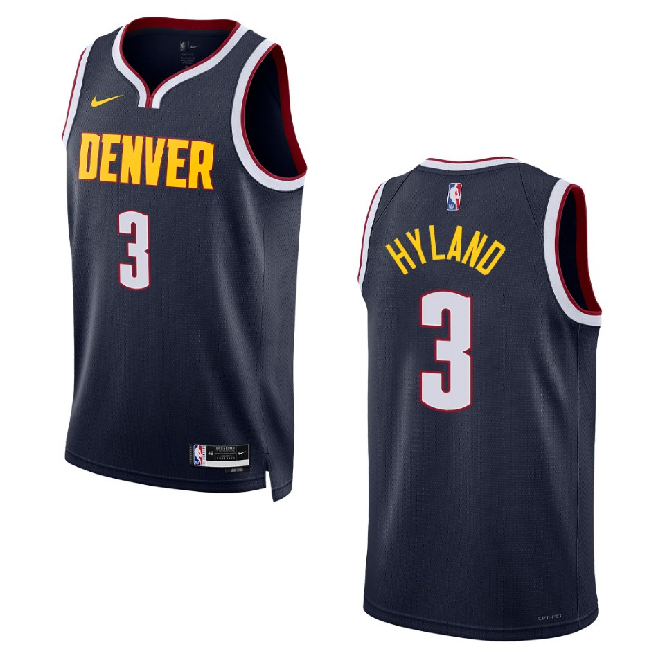 2022-23 Icon Edition Denver Nuggets Nahshon Hyland Navy Swingman Basketball Jersey
