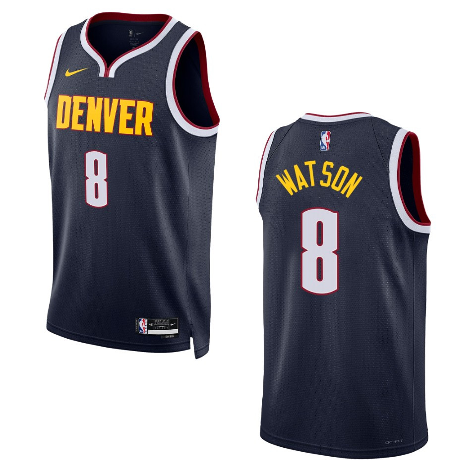 2022-23 Icon Edition Denver Nuggets Peyton Watson Navy Swingman Basketball Jersey