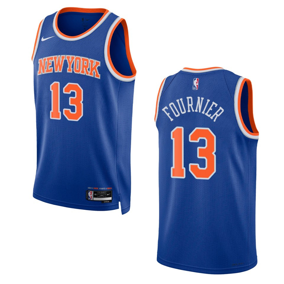 2022-23 Icon Edition New York Knicks Evan Fournier Royal Swingman Basketball Jersey