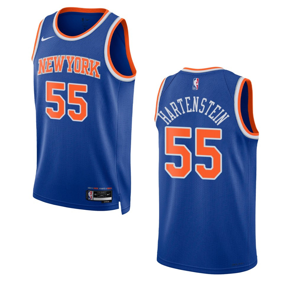 2022-23 Icon Edition New York Knicks Isaiah Hartenstein Royal Swingman Basketball Jersey
