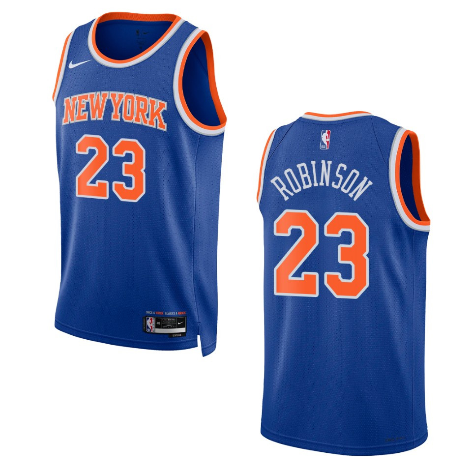 2022-23 Icon Edition New York Knicks Mitchell Robinson Royal Swingman Basketball Jersey
