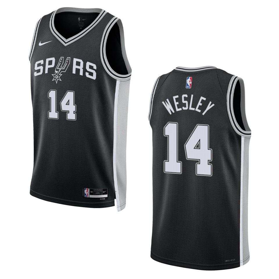 2022-23 Icon Edition San Antonio Spurs Blake Wesley Black Swingman Basketball Jersey