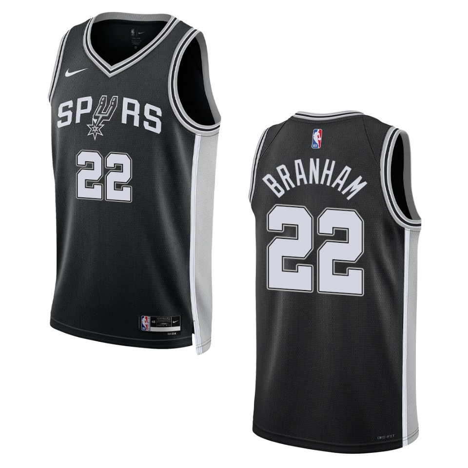 2022-23 Icon Edition San Antonio Spurs Malaki Branham Black Swingman Basketball Jersey