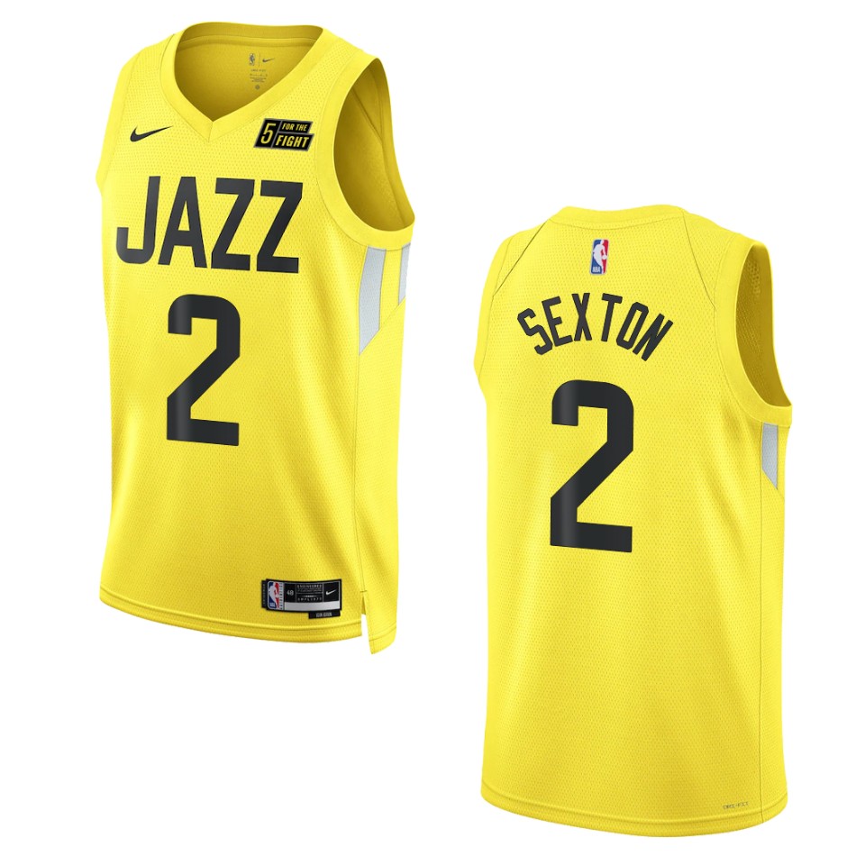 2022-23 Icon Utah Jazz Collin Sexton Gold Swingman Basketball Jersey