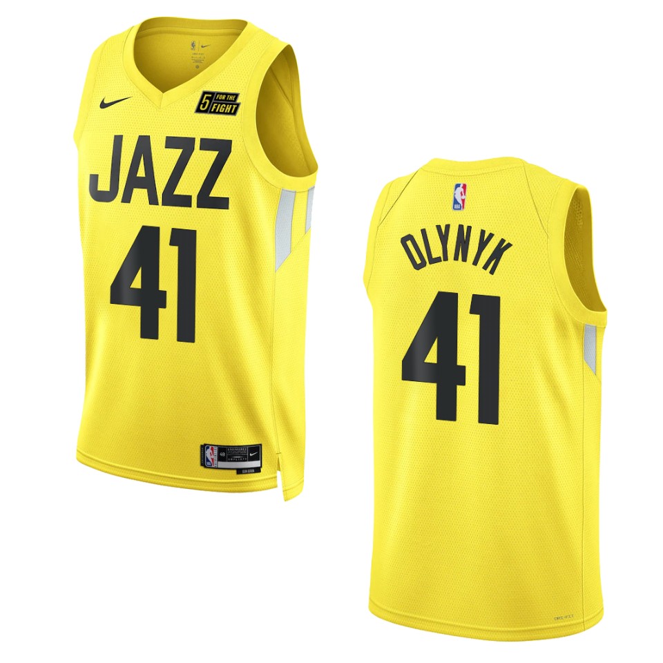 2022-23 Icon Utah Jazz Kelly Olynyk Gold Swingman Basketball Jersey