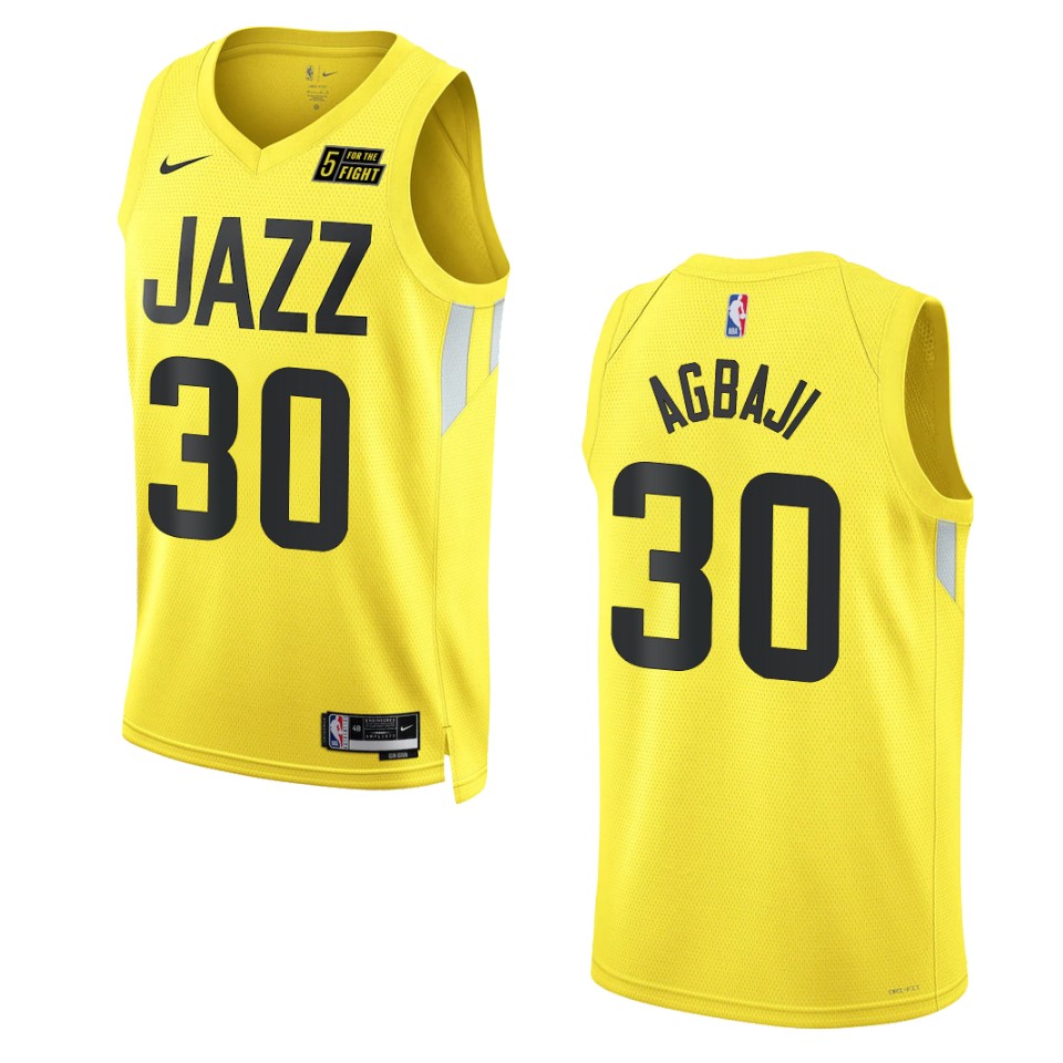 2022-23 Icon Utah Jazz Ochai Agbaji Gold Swingman Basketball Jersey
