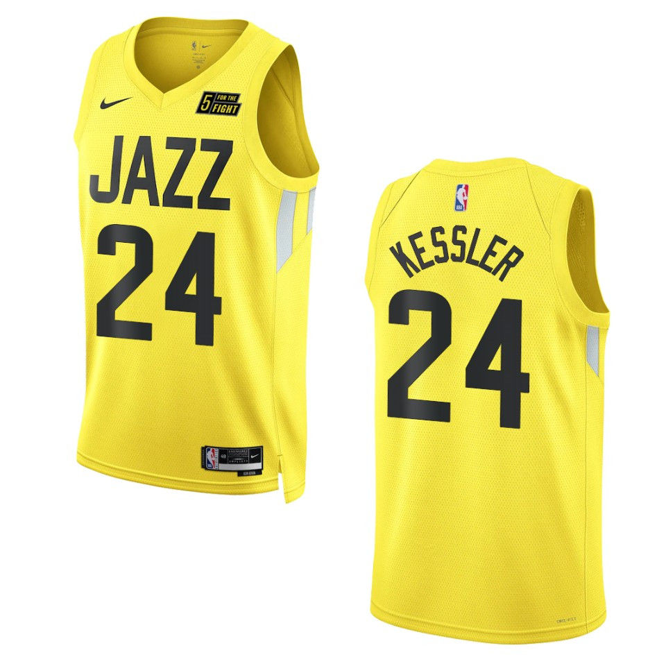 2022-23 Icon Utah Jazz Walker Kessler Gold Swingman Basketball Jersey