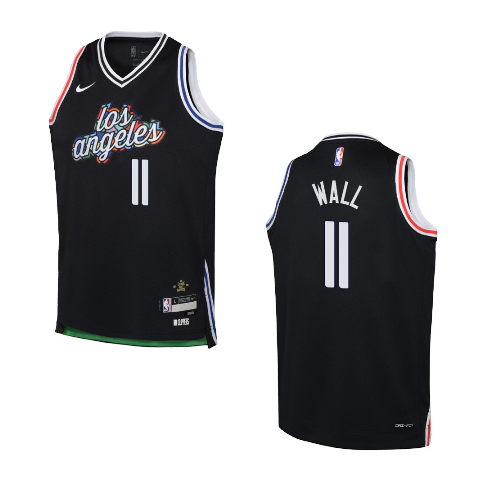 2022-23 Los Angeles Clippers Youth City Edition John Wall Black Basketball Jersey